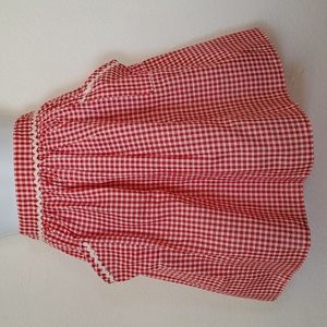 Vintage Red & White Check Half Apron